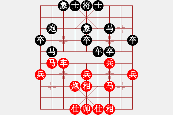 象棋棋譜圖片：河北省金環(huán)建設(shè)隊(duì) 王瑞祥 和 中國石油體協(xié) 連澤特 - 步數(shù)：36 