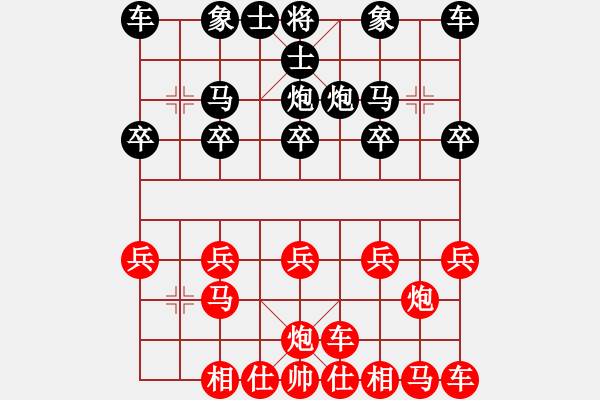 象棋棋譜圖片：橫才俊儒[紅] -VS- 琴棋書畫[黑] - 步數(shù)：10 