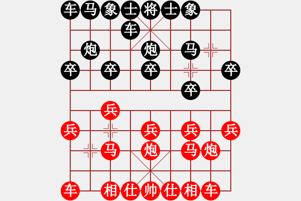 象棋棋谱图片：lxt lost with red vs niuzi - 步数：10 
