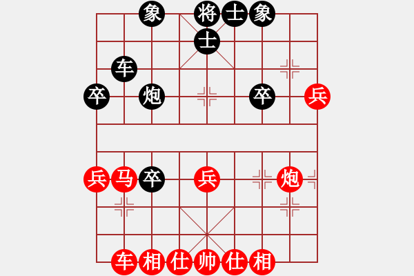 象棋棋譜圖片：2006年迪瀾弈天外圍賽第二輪：十三炮(7段)-和-微積分(1段) - 步數(shù)：40 