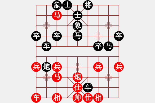 象棋棋譜圖片：《學(xué)習(xí)大師后手》屏風(fēng)馬進7卒右炮過河破中炮右橫車盤頭馬套炮 - 步數(shù)：30 