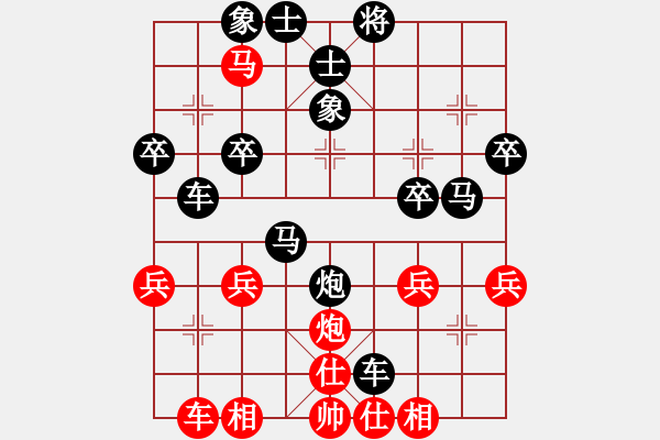 象棋棋譜圖片：《學(xué)習(xí)大師后手》屏風(fēng)馬進7卒右炮過河破中炮右橫車盤頭馬套炮 - 步數(shù)：34 