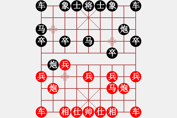 象棋棋譜圖片：后手應(yīng)對起馬局  黑單提馬應(yīng)對紅屏風(fēng)馬  變化1 - 步數(shù)：10 