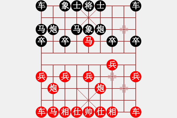 象棋棋譜圖片：★龍口浪子★[紅] -VS- 桃園翁[黑](1) - 步數(shù)：10 