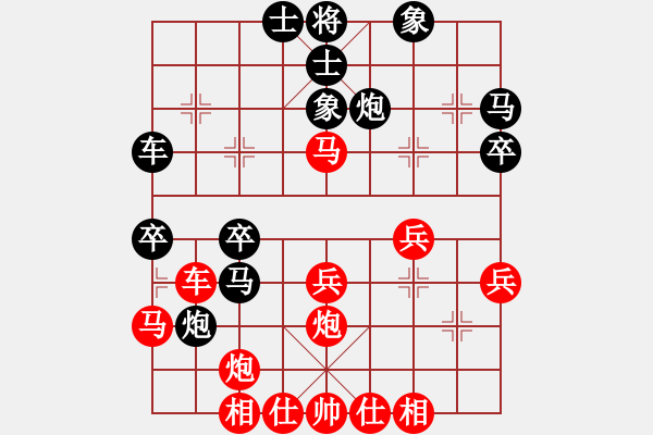 象棋棋譜圖片：陽夏布衣(7段)-和-liabcd(9段) - 步數(shù)：40 