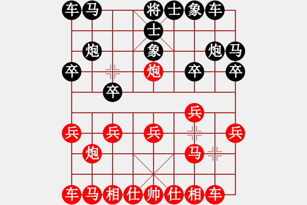 象棋棋譜圖片：9459局 B00-中炮局-旋九專(zhuān)雙核-傻瓜 紅先勝 小蟲(chóng)引擎24層 - 步數(shù)：10 