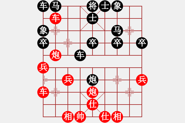 象棋棋譜圖片：熱血盟_象棋教父[紅] -VS- 熱血盟●溫柔一刀[黑] - 步數(shù)：30 