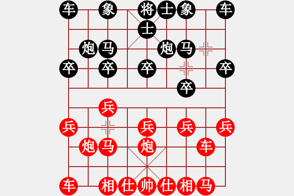 象棋棋谱图片：★龙口浪子★[红] -VS- 臭棋篓子[黑](1) - 步数：10 
