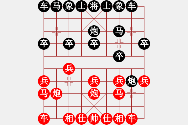 象棋棋譜圖片：浮云(9段)-負-嗨你好嗎(8段)中炮不進三兵對左炮封車轉列炮 - 步數(shù)：10 