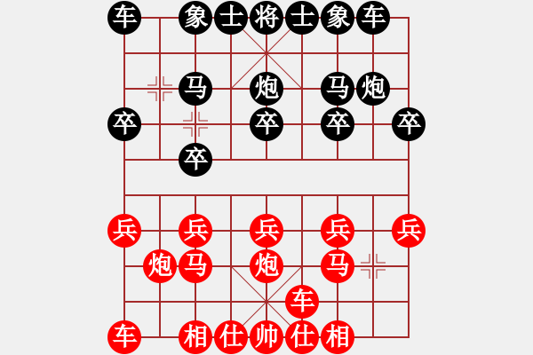 象棋棋譜圖片：看我的[紅] -VS- 戰(zhàn)神大官人[黑] - 步數：10 