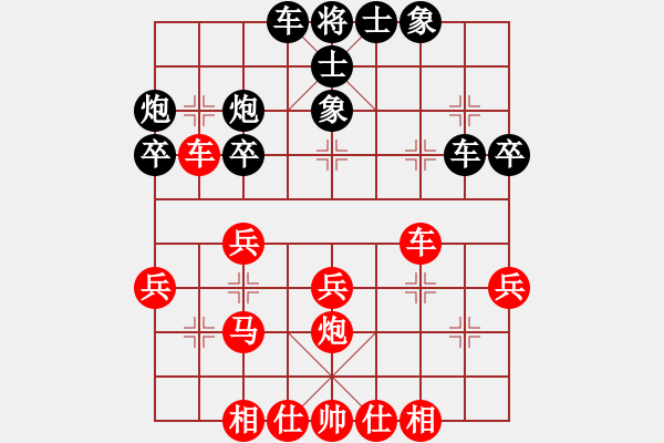 象棋棋譜圖片：日晚倦梳頭(電神)-勝-后發(fā)制人(電神)（中炮過河車對左馬盤河黑卒7進(jìn)1紅車2退1黑馬7進(jìn)6） - 步數(shù)：30 