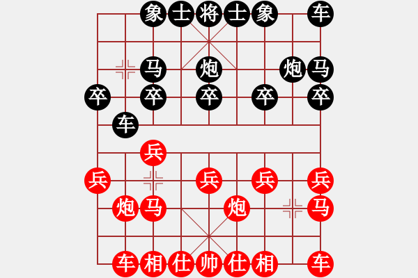 象棋棋谱图片：赵军先和高翔 士角炮对右中炮 - 步数：10 