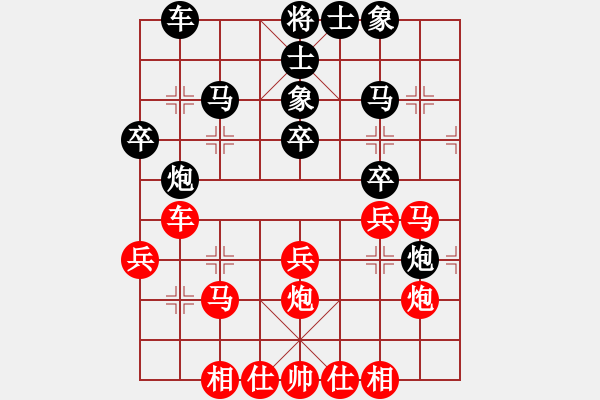 象棋棋譜圖片：分紅比例符合技術(shù)開 勝 、 - 步數(shù)：30 