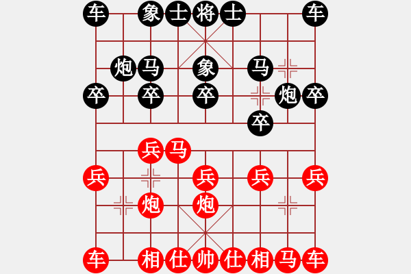 象棋棋譜圖片：哈哈[1245437518] -VS- 完美世界 [1286333451] - 步數(shù)：10 