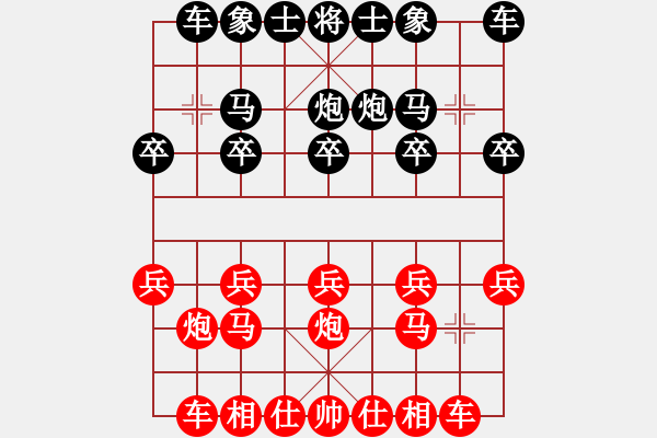 象棋棋谱图片：whbf0101101[红] -VS- wufangyou2009[黑] - 步数：10 
