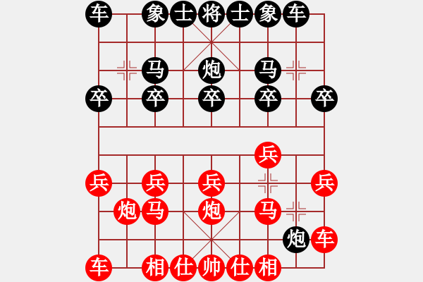 象棋棋譜圖片：中炮對進右馬（第2回合黑炮8進6？） - 步數(shù)：10 