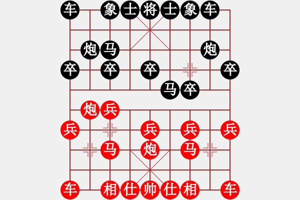 象棋棋谱图片：半夜三更(5r)-和-突围(5级) - 步数：10 