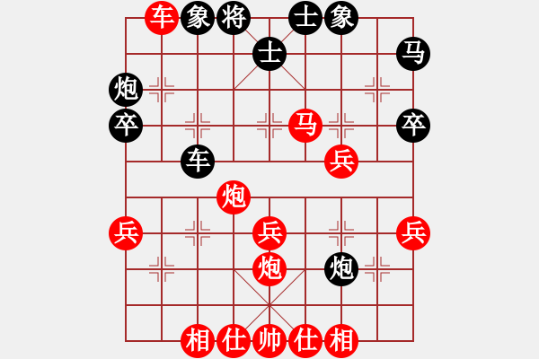 象棋棋谱图片：百思不得棋解[575644877] -VS- 小李飞刀。　　[792331234] - 步数：40 