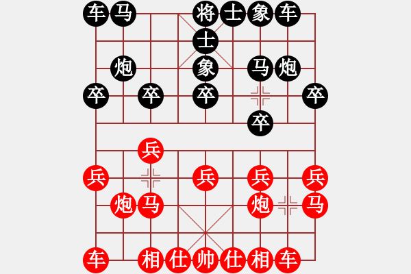 象棋棋譜圖片：10730局 E00-仙人指路-天天AI選手 紅先和 小蟲引擎24層 - 步數(shù)：10 