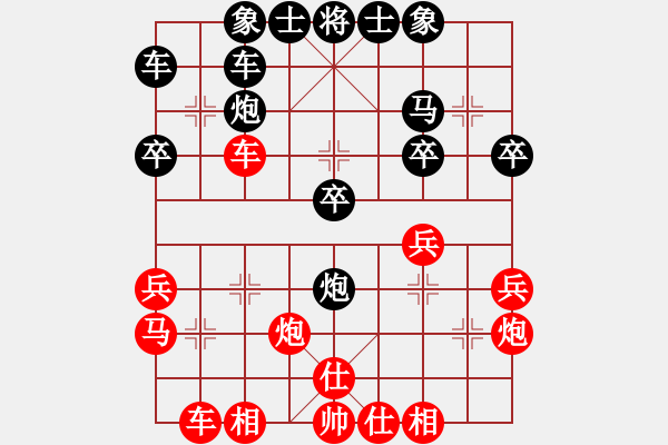 象棋棋譜圖片：開(kāi)局的形勢(shì)判斷 挺兵左中炮對(duì)卒底炮 - 步數(shù)：30 