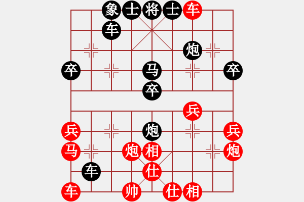 象棋棋譜圖片：開(kāi)局的形勢(shì)判斷 挺兵左中炮對(duì)卒底炮 - 步數(shù)：40 