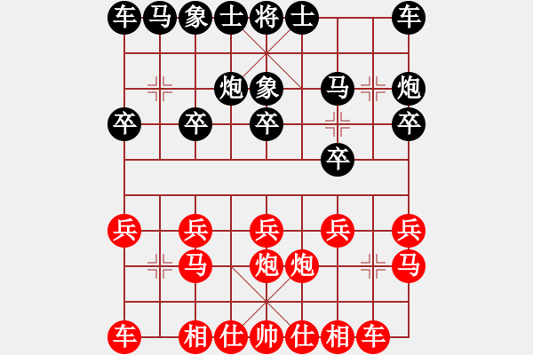 象棋棋譜圖片：7251局 A54-仕角炮對(duì)進(jìn)７卒-小蟲引擎23層 紅先勝 天天AI選手 - 步數(shù)：10 