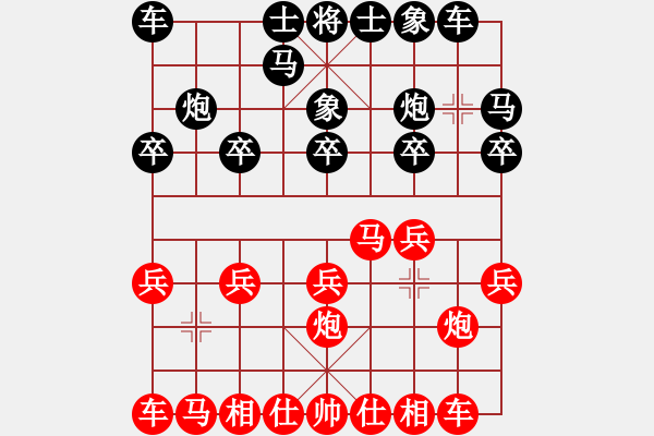 象棋棋譜圖片：ㄣ★屏峰ㄣ鈦譃[紅] -VS- ＾○＾笑三少[黑] - 步數(shù)：10 