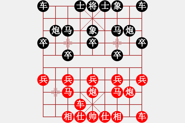 象棋棋譜圖片：橫才俊儒[紅] -VS- 象棋王后將帥[黑] - 步數(shù)：10 