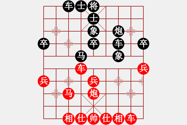 象棋棋譜圖片：小五七炮對屏風馬進7卒（黑右炮過河）    非常色狼(9星)-和-鳳先生(風魔) - 步數(shù)：40 