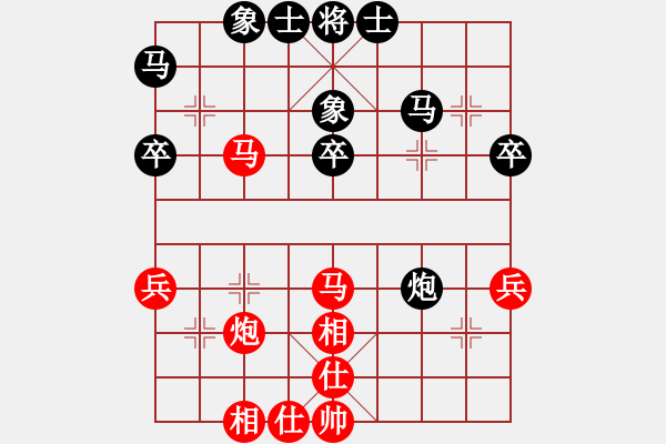 象棋棋譜圖片：bbboy002(0舵)-和-營口滿意(1舵) - 步數(shù)：40 