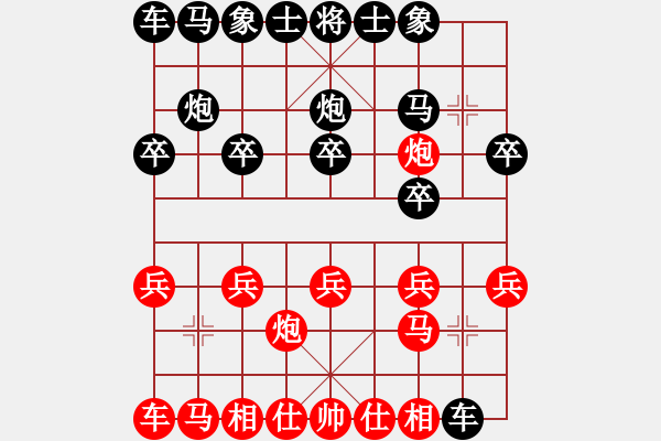 象棋棋譜圖片：2022.8.19.26五分鐘后勝士角炮對中炮 - 步數(shù)：10 