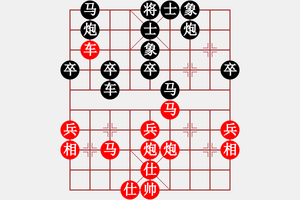 象棋棋譜圖片：武漢的朱胖子紅和葬心〖中炮對(duì)屏風(fēng)馬〗 - 步數(shù)：40 