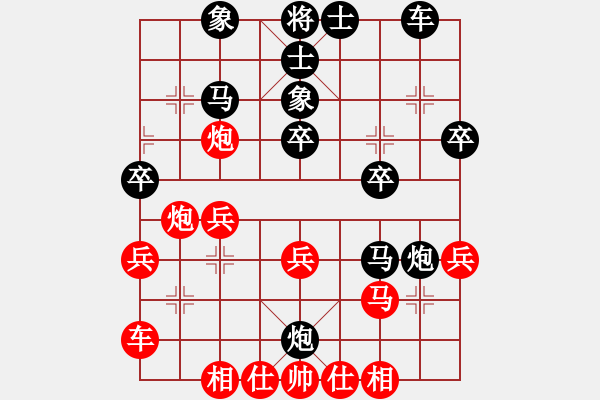 象棋棋譜圖片：huangzjj(9星)-和-天機(jī)商業(yè)庫(9星) - 步數(shù)：30 