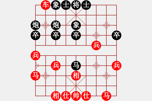 象棋棋譜圖片：1217局 A06- 兵底炮局-旋風(fēng)引擎23層 (先勝) 象棋旋風(fēng)九代專業(yè)版(菜鳥) - 步數(shù)：30 