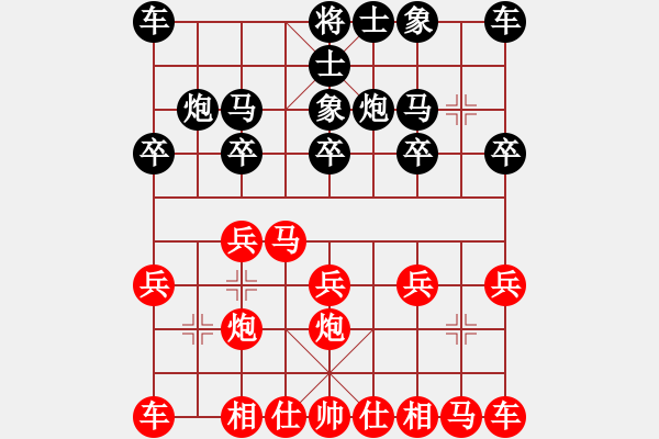 象棋棋譜圖片：王青偉     先和 王大明     - 步數(shù)：10 