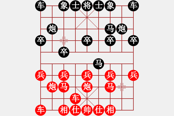 象棋棋譜圖片：右橫車對進(jìn)3卒類 第01局 中兵未挺對右馬盤河 BH - 步數(shù)：10 