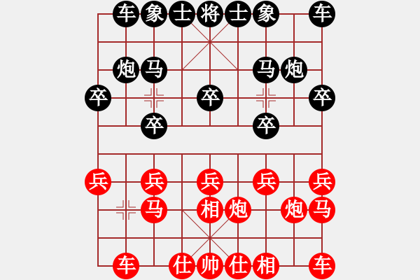 象棋棋譜圖片：負(fù)分太后 魚(yú)[紅] -VS- 齊天大勝[黑](7) - 步數(shù)：10 