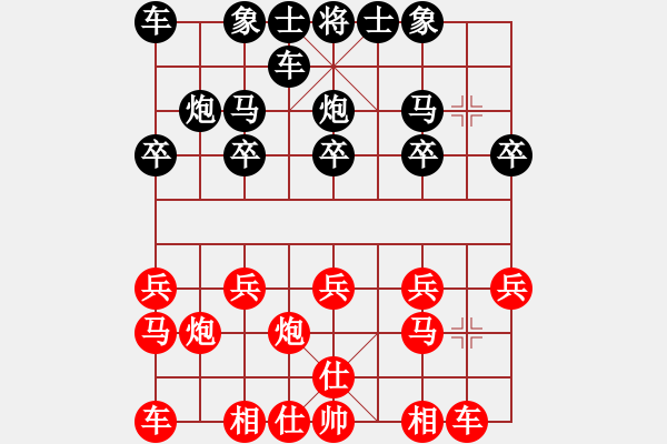 象棋棋谱图片：A573安徽蒋志梁 (胜) 南京王斌 (1993.5.1于南京) - 步数：10 