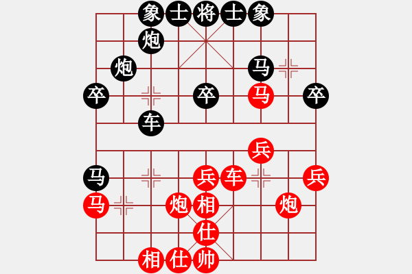 象棋棋譜圖片：名劍沈勝衣(日帥)-和-紅藍棋股(無上) - 步數：30 