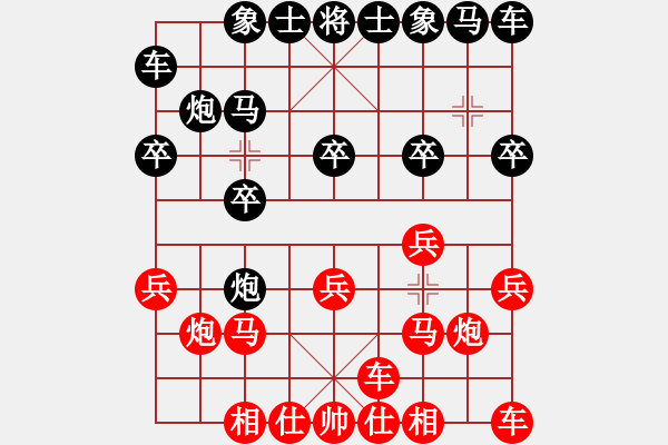 象棋棋譜圖片：未知的棋手紅(GaGa Chess) （紅先勝） 未知的棋手黑(EThinker) - 步數(shù)：10 