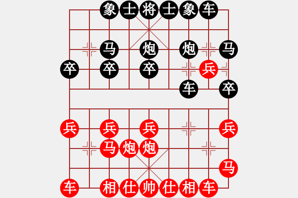 象棋棋譜圖片：仙人指路轉(zhuǎn)斗列炮（黑勝） - 步數(shù)：20 