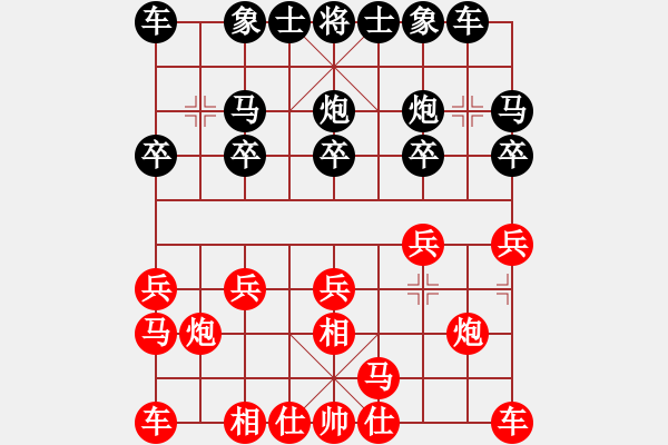 象棋棋譜圖片：仙人指路（黑勝） - 步數(shù)：10 