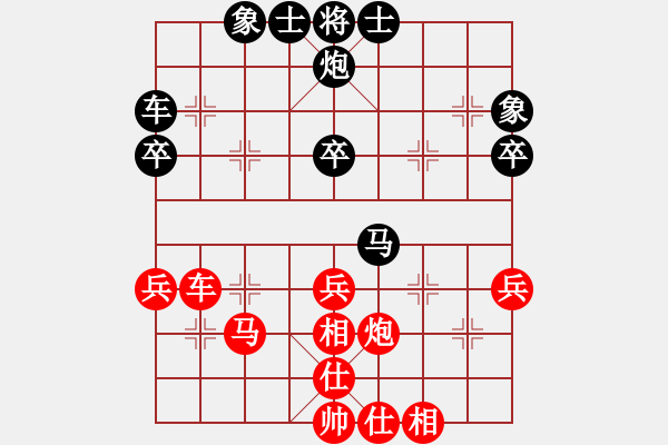 象棋棋譜圖片：玉白菜(8段)-和-生意興隆(日帥) - 步數(shù)：40 