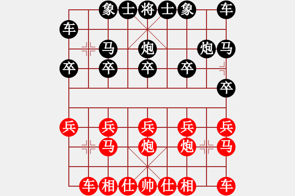 象棋棋譜圖片：順炮直車對橫車 紅先進邊馬 風風(9段)-和-天罡北斗(天帝) - 步數(shù)：10 