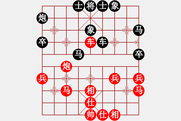 象棋棋譜圖片：順炮直車對橫車 紅先進邊馬 風風(9段)-和-天罡北斗(天帝) - 步數(shù)：50 