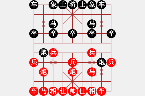 象棋棋譜圖片：中炮直車七兵對屏風(fēng)馬左炮封駒黑右炮騎河打兵變例紅勝 - 步數(shù)：10 