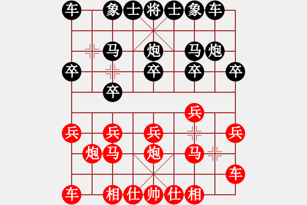 象棋棋谱图片：台北 刘国华 和 西马 何荣耀 - 步数：10 