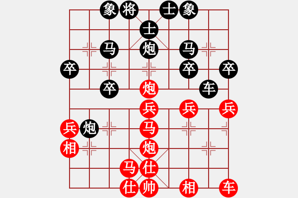 象棋棋譜圖片：蟲二2號紅負(fù)葬心【順炮緩開車局】 - 步數(shù)：30 