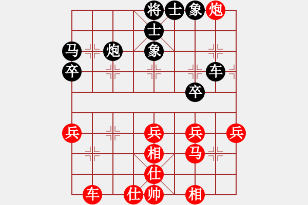 象棋棋谱图片：江苏省 刘柏宏 胜 河北省 王乔 - 步数：40 