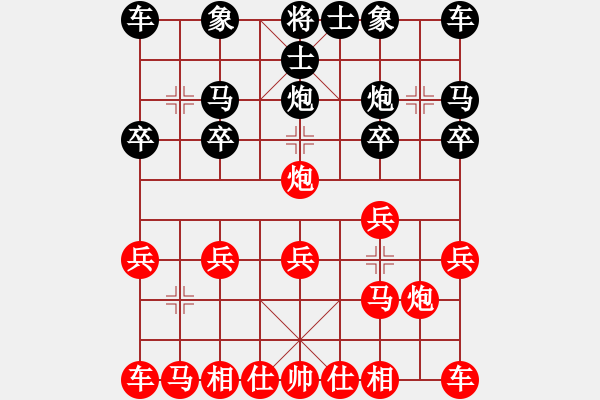 象棋棋譜圖片：255局 E13- 仙人指路轉(zhuǎn)左中炮對(duì)卒底炮-賈詡(1900) 先負(fù) 小蟲引擎23層(2632) - 步數(shù)：10 